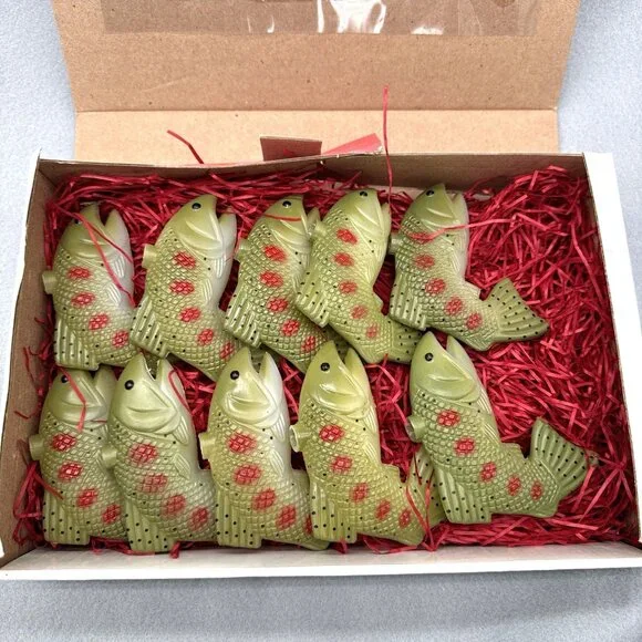 Vintage Trout Fish Blow Molds String Lights Indoor Man Cave Holiday 12" 1997 - Picture 2 of 16